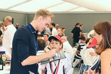Oli Webb with Silverstone GP Hospitality Guests