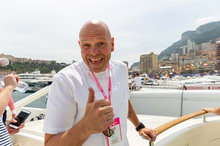 Tom Kerridge on board the Red Eye Yacht