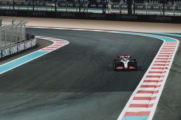 Haas F1 car at Yas Marina Circuit