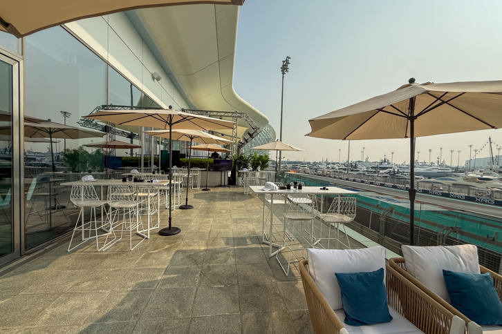 Harbour Club Hospitality terrace in Abu Dhabi